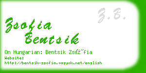 zsofia bentsik business card